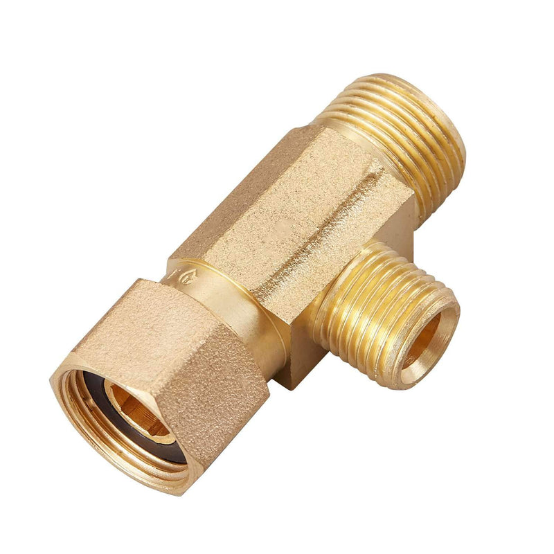 Litorange Lead Free 4 PCS Brass Angle Stop Add-A-Tee Valve 3/8" Female by 3/8 Inch by 1/4-Inch Male T Extender Water Compression Easy Connect Tee (Pack of 4) 3/8 x 1/4 Add-A-Tee 4PCS - NewNest Australia