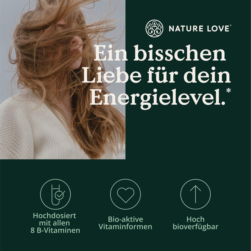 Nature Love Vitamin B Complex Forte - 180 Capsules (6 Months), Doses Up To 10 Times Higher Than Other Vitamin B Complexes, Premium: With Bio-Active Vitamin B Forms, Thus Ensuring High Bioavailability - NewNest Australia