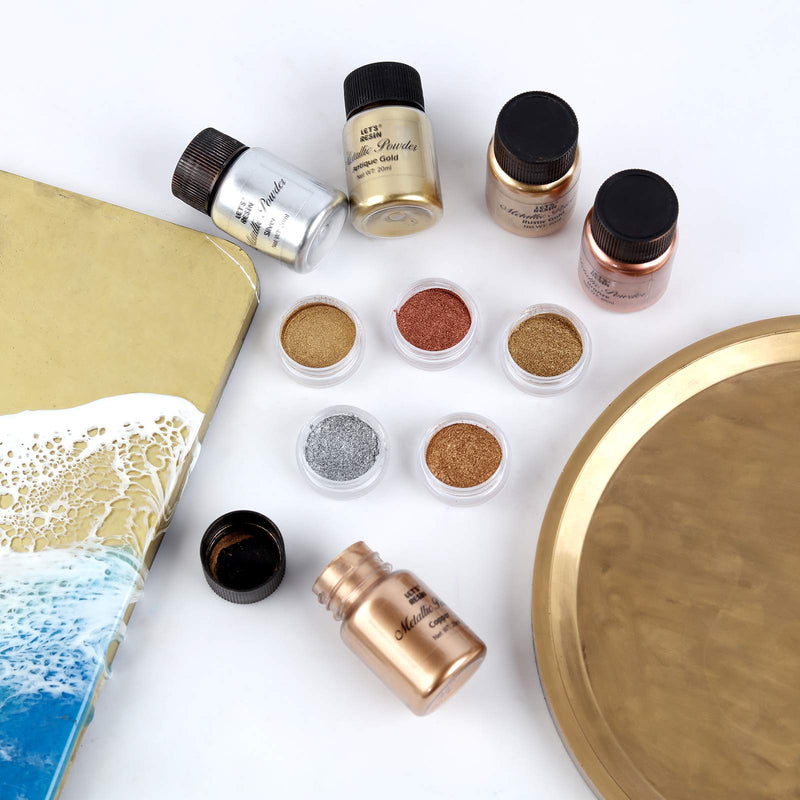 LET'S RESIN Metallic Pigment Powder, 5 Colors Fine Resin Pigment Powder, Each Bottle 20ml Shimmer Resin Color Pigment for Epoxy Resin Coloring, Polymer Clay and Other Crafts - NewNest Australia