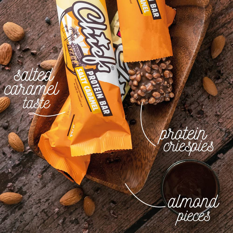 Chiefs Protein Bar with 20g protein and 211kcal • Low Sugar protein bar with high protein • 12 x 55g (Salty Caramel) Salty Caramel 12 pieces (pack of 1) - NewNest Australia