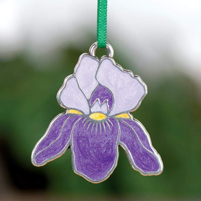 NewNest Australia - DANFORTH - Purple Iris Ornament - 2 Inches Tall - Purple - Handpainted - Made in The USA 