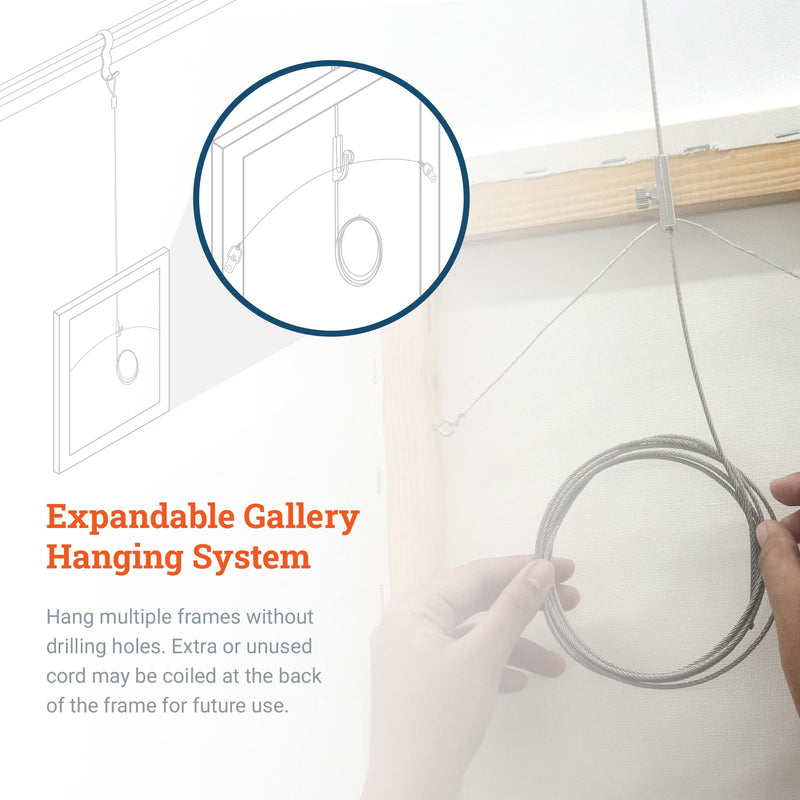 Loop Hanging Steel Cables 72-inch - Supports 25 lbs - 5 Pack - Stainless Steel Braided Wire for Picture Rail Hanging System - NewNest Australia