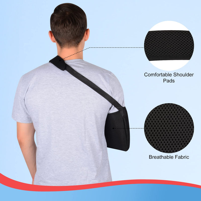 supregear Arm Sling, Adjustable Mesh Shoulder Immobilizer Arm Sling for Shower Breathable Medical Shoulder Elbow Support for Women Men, Fits Left/Right Arm, Black - NewNest Australia