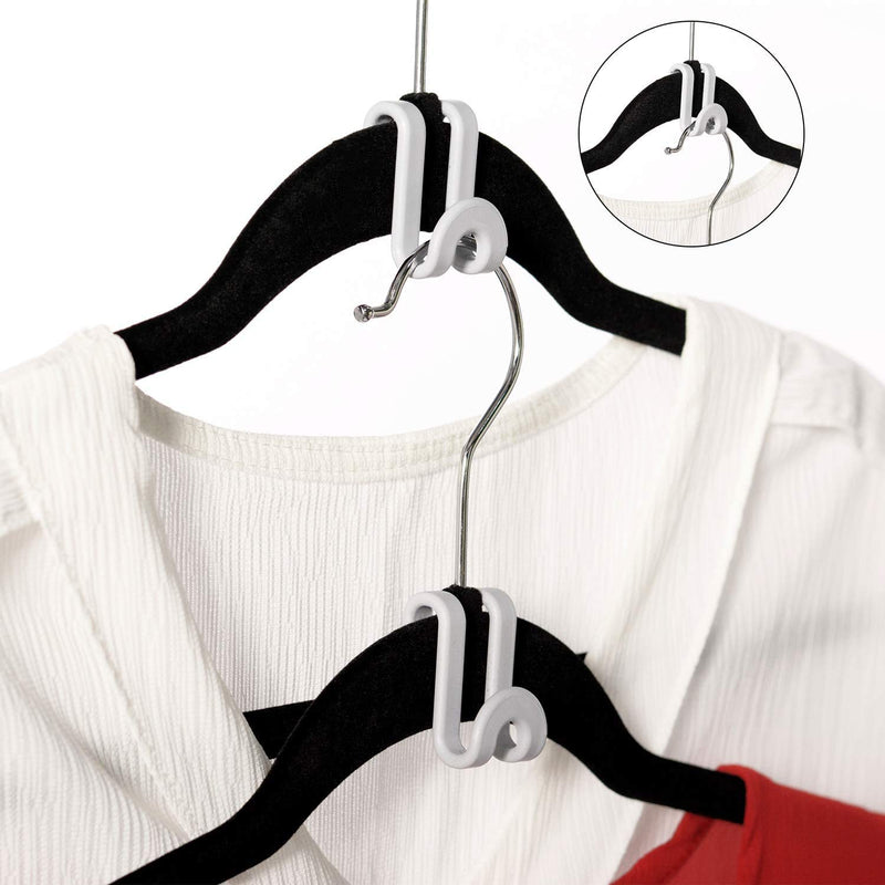 NewNest Australia - Frezon Clothes Hanger Connector Hooks, Mini Cascading Hanger Hooks for Velvet Huggable Hangers, Heavy Duty Space Saving for Closet 60 Pcs (Clear) Clear 