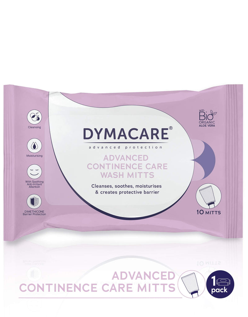 DYMACARE Advanced Continence Care Wash Mitts | Adult Fragrance-Free Premium Disposable Incontinence Skin Cleansing Cloths with Barrier Protection | 1 Pack (10 Mitts in Total) 1 Pack (10 mitts in total) - NewNest Australia