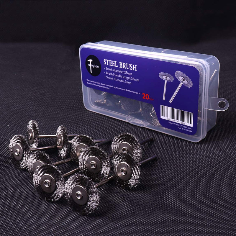 ATOPLEE Wire Wheel Brush,20pcs 1 inch/25 mm Shank Cup Wheel Brush for Grinder Polisher Rotary Tools - NewNest Australia