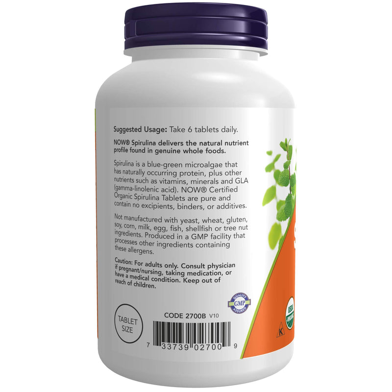 Now Foods Organic Spirulina Tablets, 500 - NewNest Australia