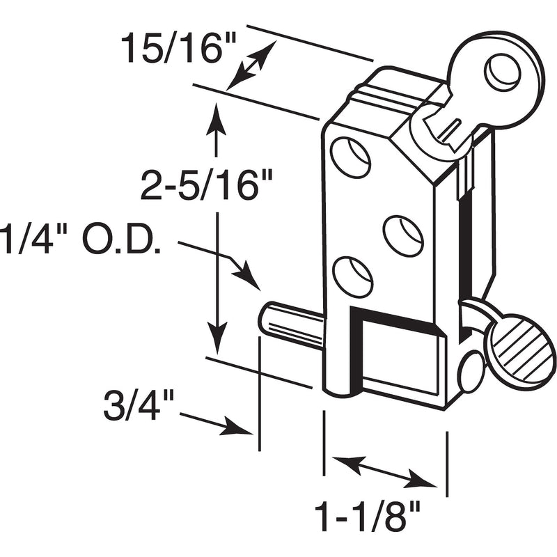 Prime-Line MP4046 Sliding Door Lock, 5/8 in, Diecast w/Hardened Steel Bolt, Aluminum, Step-On, Pack of 1 - NewNest Australia