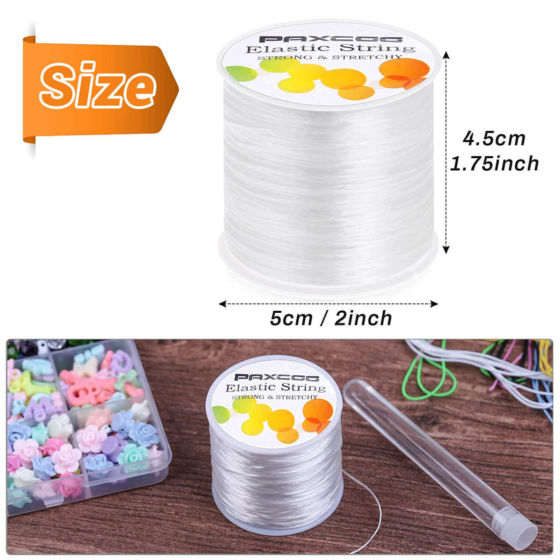 Paxcoo 1mm Elastic Bracelet String Cord Clear Stretch Bead Cord for Jewelry Making and Bracelet Making White - NewNest Australia