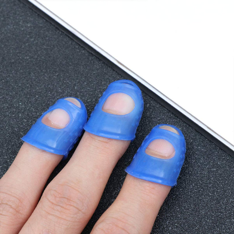 NUOBESTY Finger Tips Anti Slip Reusable Silicone Fingertip Protector Guard Pads for Money Counting Paper Sorting Sewing Crafting Guitar Playing 3pcs S - NewNest Australia