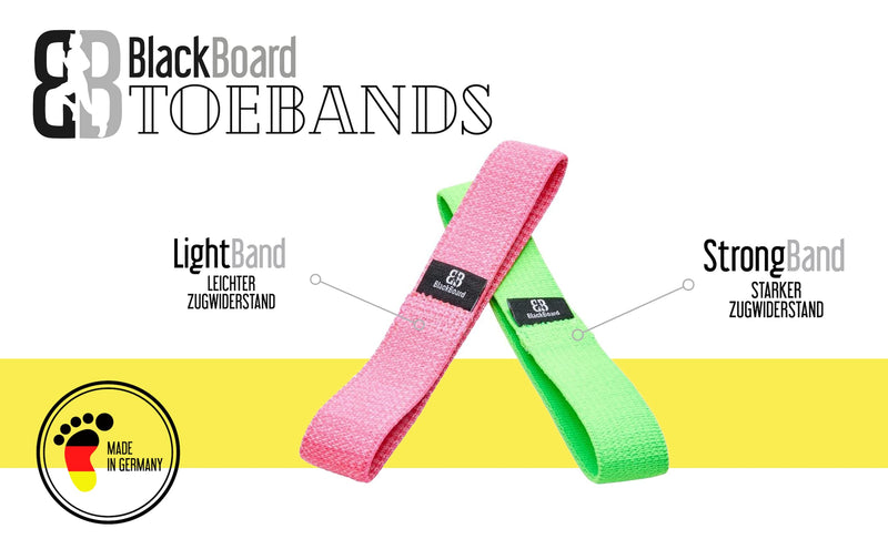 Blackboard Toebands Resistance Bands Especially For The Foot And Toes, Effective Foot Strengthening And Foot Mobilization, Physiotherapy, Resistance Bands In Various Strengths [Set Of 2] - NewNest Australia