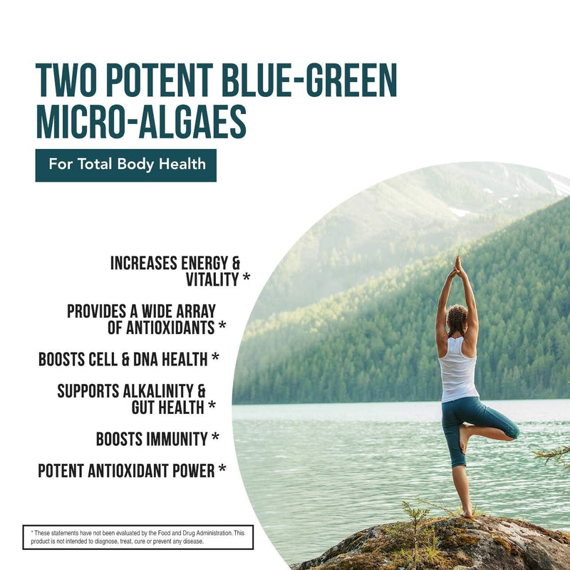 Organic Spirulina & Chlorella Tablets – 4 Organic Certifications, Raw, Non-Irradiated – 50/50 Blue Green Algae Blend – Antioxidant Content Equal to 5 Servings of Vegetables (120 Tablets) 120 Count (Pack of 1) - NewNest Australia