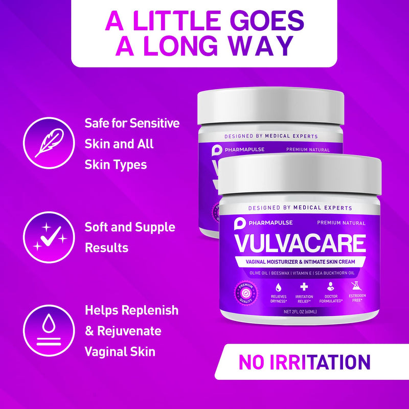 Organic Vaginal Moisturizer, Vulva Balm Cream, Intimate Skin Care, Menopause Support - Relieves Dryness, Itching, Burning, Redness, Chafing, Odor, Irritation - Estrogen Free 2oz 2 Fl Oz (Pack of 1) - NewNest Australia