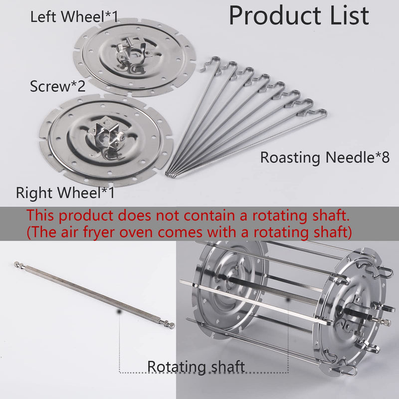 Kispog Rotisserie Skewers, Stainless Steel Replacement Rotisserie Skewers Rack Skewers Cage for Air Fryer Oven, Compatible with Instant Vortex Pro and Plus 10 Quart - NewNest Australia