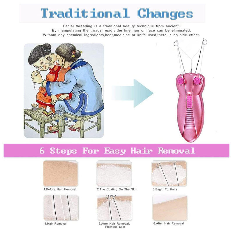 Women's facial hair remover, facial hair remover, electric hair removal with thread, epilator, face hair remover thread for face and chin, facial threading hair removal - NewNest Australia