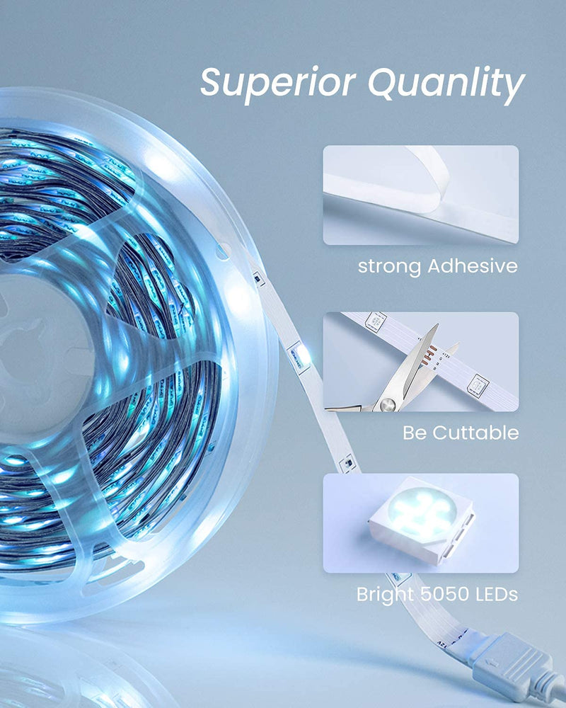 GUPUP 25 FT LED Strip Lights,Bluetooth LED Lights for Bedroom, Color Changing Light Strip with Music Sync, Phone Controller and IR Remote(APP+Remote +Mic). 25FT - NewNest Australia