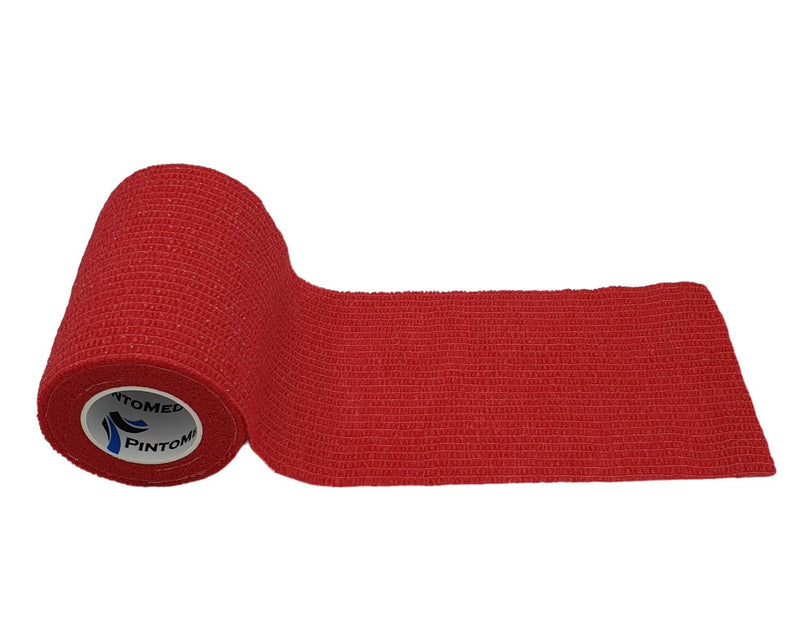 Pintomed Self-Adhesive Bandage Stretched - 10 X Red Bandages Rolls - 7.5 Cm X 4.5 M Cohesive Bandage Bandage Fixation Bandage Self-Adhesive Health Plaster Sports Tape Piece For Wrist Leg Arm Vet Wrap - NewNest Australia