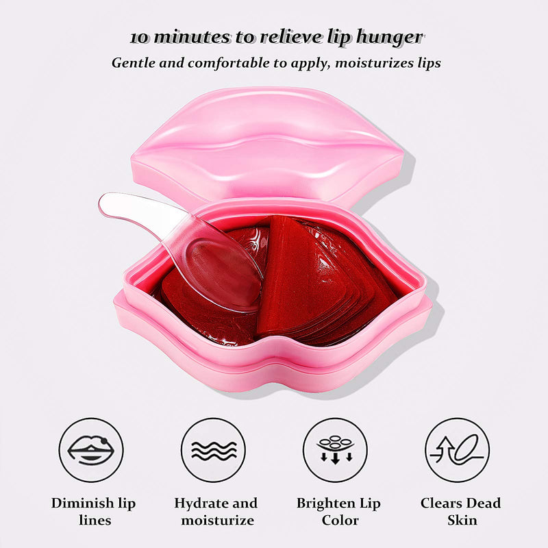 Ownest 20Pcs/Set Moisturizing Lip Mask, Lip Sleep Mask Reduces Lip Lines and Restores Moisture Collagen Lip Mask Patches, Effectively Anti-Wrinkle Anti-Aging Nourishes Lip Care Pad A - NewNest Australia