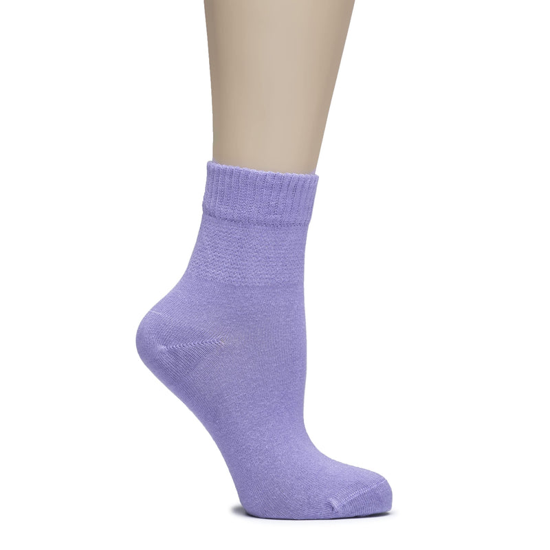 Hugh Ugoli Women's Loose Diabetic Ankle Socks, Bamboo, Wide, Thin, Seamless Toe and Non-Binding Top, 4 Pairs 6-9 Aster Purple - NewNest Australia