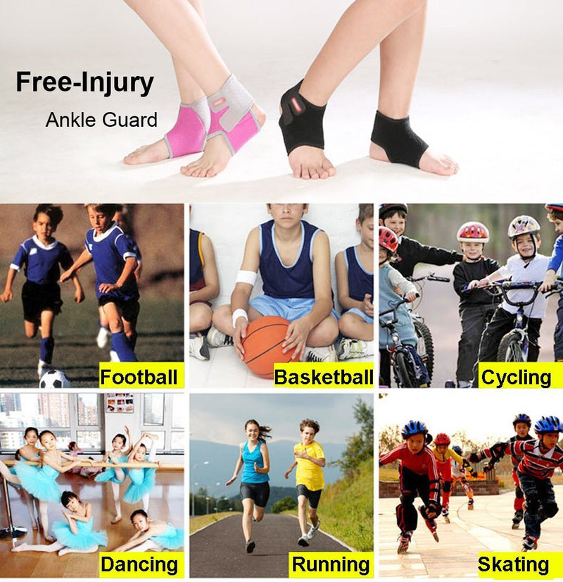 1 Pair Girls Boys Ankle Support Brace Compression Neoprene Ankle Strap Foot Wrap Protector for Strains Sprains Arthritis Ankle Tendon Pain Relief Recovery Exercises, Basketball,Ski, Cycling, Running Blue EU 30-35, recommend Kids UK 1-2.5 - NewNest Australia