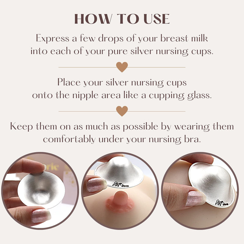 Nipple Shields for Nursing Newborn - Silver Nursing Pads - Newborn Essentials Must Haves - Postpartum Essentials - Soothe and Protect Your Nursing Nipples - 925 CT Silver Nursing Cups 925-CARAT - NewNest Australia