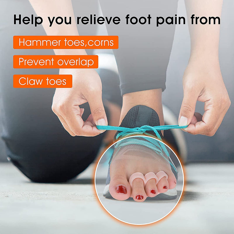 CAREOR 6 Pieces Hammer Toe Cushion - Hammer Toe Gel Pads Corrector & Straightener for Curled, Curved, Claw & Mallet Toe Relief - Right & Left Gel Support Crest Cushion (3 Hole Beige) - NewNest Australia