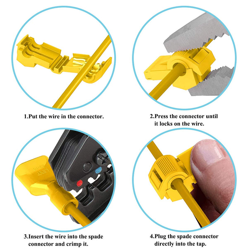 Qibaok 240 PCS T-Tap Wire Connectors Self-Stripping Quick Splice Electrical Terminals and Nylon Insulated Male Quick Disconnect Spade Terminals Kit 1 - NewNest Australia