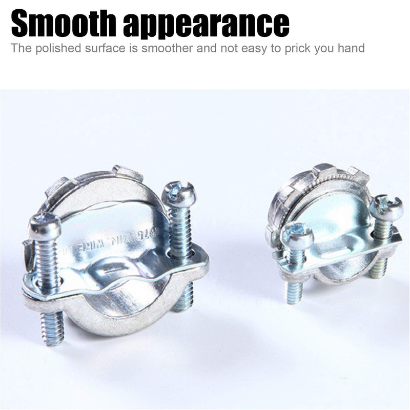 Fuzbaxy 12pcs 1/2Inch Clamp Type Cable Connectors for Metallic Conduit Protect Cables Silver-Zinc 1/2 Inch - NewNest Australia