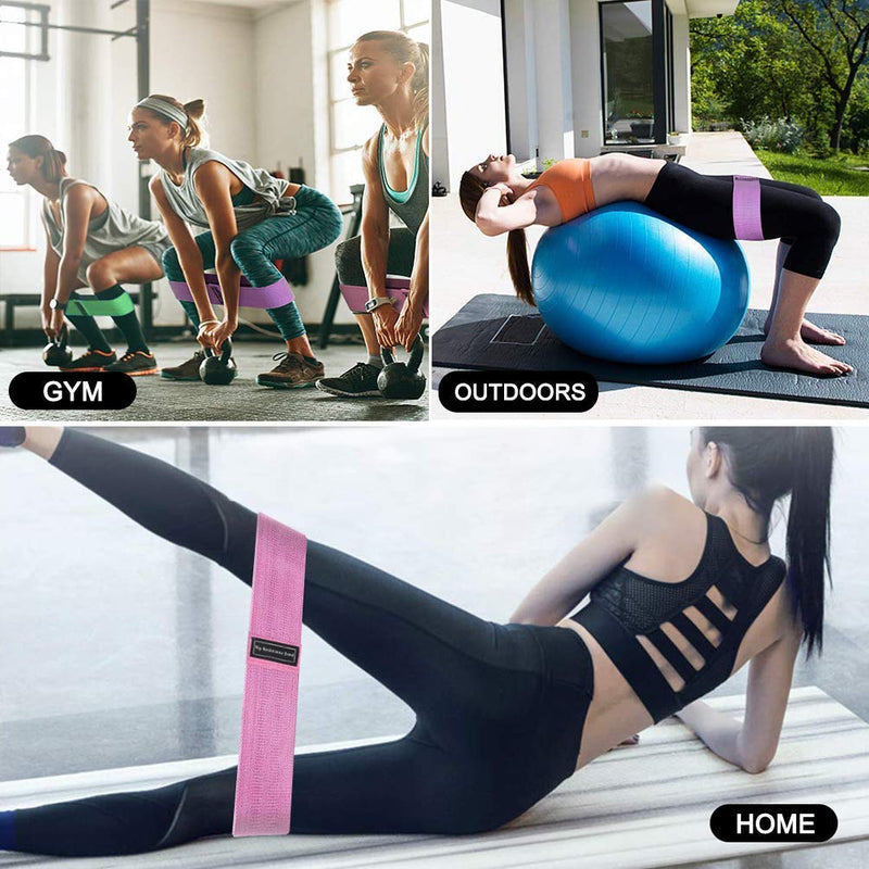 Resistance Bands [Set of 3], Fabric Resistance Hip Bands Set with 3 Resistance Levels for Hips & Glutes,Workout Booty Bands for Women and Men, Great for Strength Training,Yoga,Pilate,Fitness - NewNest Australia