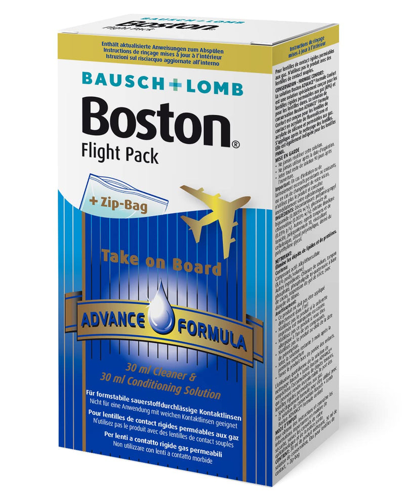 Bausch + Lomb Boston Advance Flight Pack, travel set with contact lens cleaner 30 ml and storage liquid 30 ml for hard contact lenses single - NewNest Australia