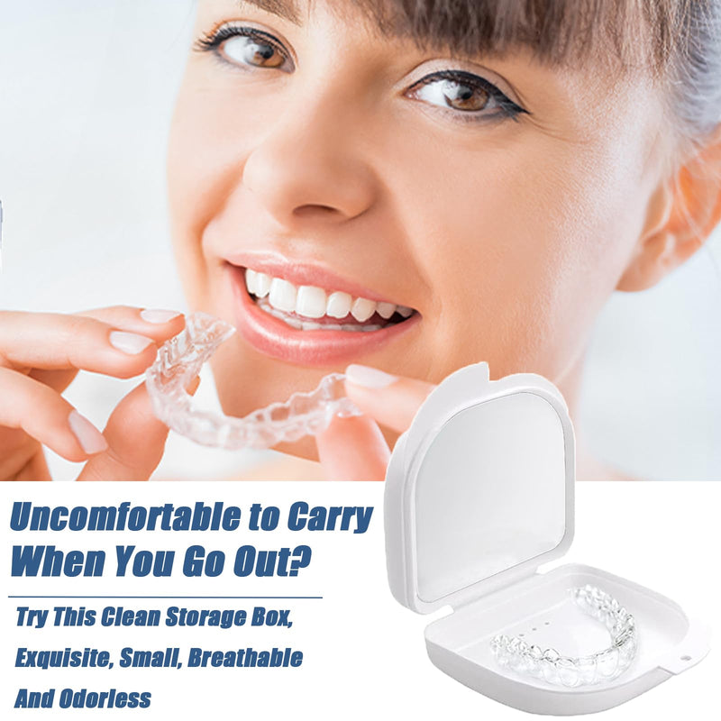 Denture Brush Set, Denture Container, Denture Bath Box, Denture Box With Mirror, With 2 X Aligner Removal Tools For Braces Or Dentures, Cleaning And Storing For Travel, Blue - NewNest Australia