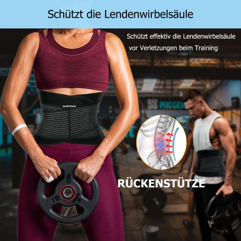 Surpown Back Support Belt, Breathable Back Brace Men And Women, Back Strap, Support Belt Lumbar Spine, Back Support, Lumbar Support, Back Pain Belt, Black, L - NewNest Australia