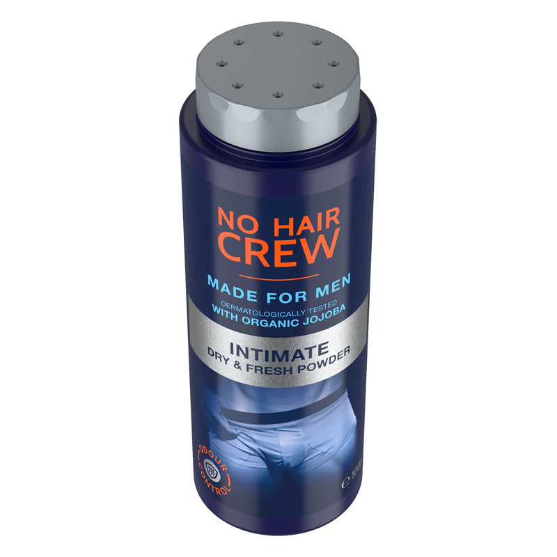 NO HAIR CREW Dry & Fresh intimate powder - premium talc-free body powder for the intimate area - for a dry, fresh skin feeling, for men, 100 g. powder - NewNest Australia