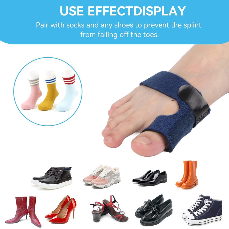 Agatige Big Toe Bandage, Fabric Hammer Toe Bandage Toe Separator Bunion Splint with Support Straps for Men Women Broken Toe Hallux Valgus Correction (Blue) Blue - NewNest Australia
