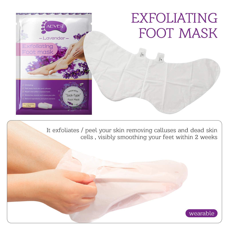 3 Pairs Foot Peel Mask, Foot Moisturizing Mask, Natural Lavender Exfoliating Foot Mask, Foot Skin Repair Socks for Dry, Aging, Cracked Heels Intense Skin Nutrition Foot Cream Mask - NewNest Australia