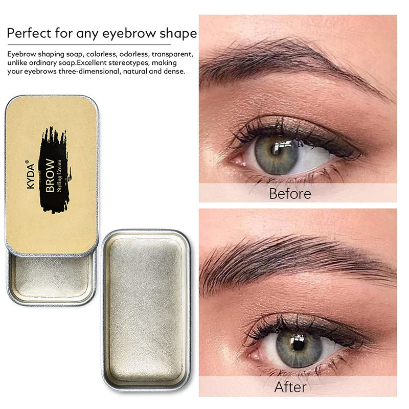 Ownest 2PCS Eyebrow Soap Kit,Brows Styling Soap,Long Lasting Waterproof Smudge Proof Eyebrow Styling Pomade for Natural Brows, 3D Feathery Brows Makeup Balm - NewNest Australia