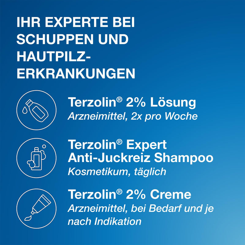 Terzolin medical dandruff treatment - 2% solution for use in young people and adults - 1 x 100 ml 100 ml (pack of 1) - NewNest Australia
