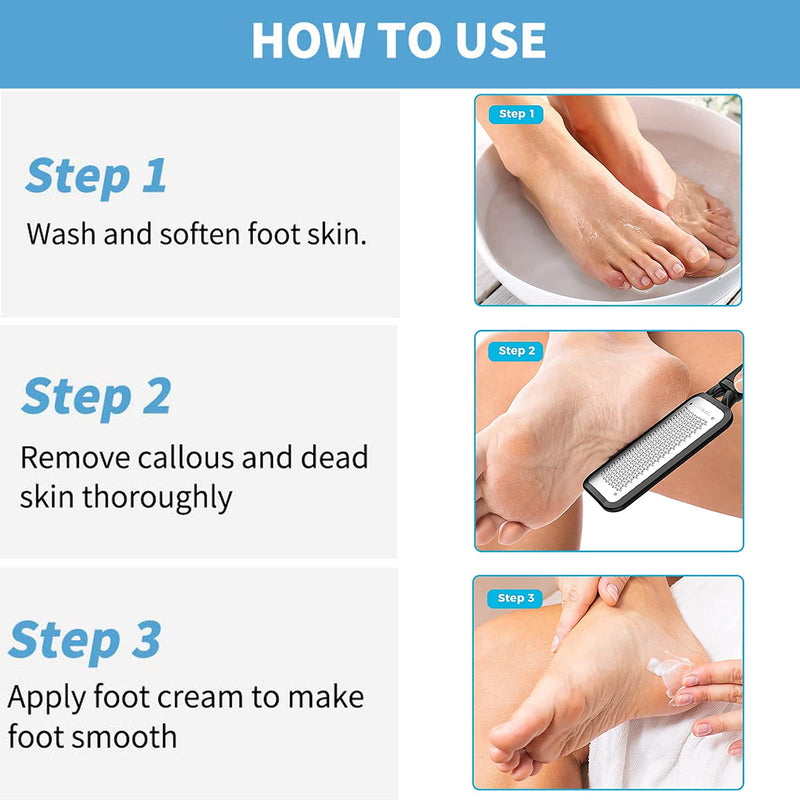 Angel Kiss Colossal Foot Rasp Foot File Callus Remover - Best Foot Care Pedicure Metal Surface Tool Remove Hard Skin. Can Be Used On Both Wet & Dry Feet, Surgical Grade Stainless Steel File - Black - NewNest Australia