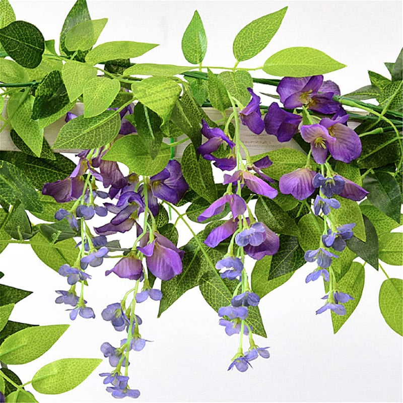Wisteria Garland Artificial Flowers Wisteria Vine - 5Pcs Total 33ft Purple Fake Wisteria Hanging Flower Wisteria Garland - NewNest Australia