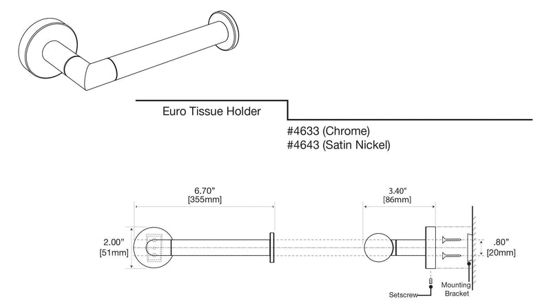 Gatco 4633 Glam Single Toilet Paper Holder, Chrome - NewNest Australia