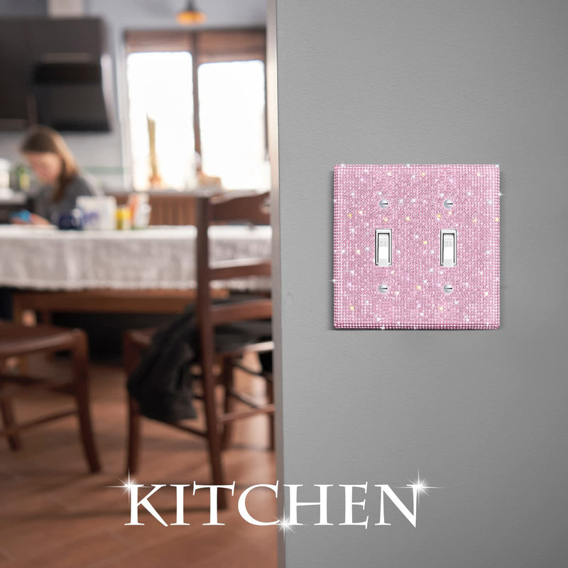 Shiny Rhinestones Wall Plate Cover Light Switch Cover Outlet Covers Wall Plate Cover Light Switch Cover Decorative Bling Light Switch Cover (2-Gang Decorator, Pink) 2-Gang Decorator - NewNest Australia