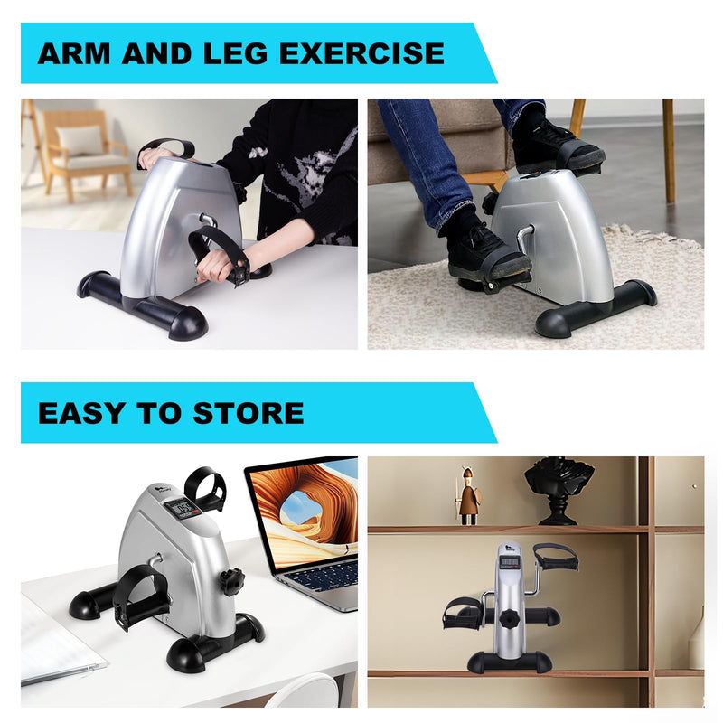 Himaly Mini Bike Exercise Bike, Arm And Leg Trainer, Pedal Trainer For Seniors And Boys, Muscle Building, Endurance Training, Various Resistance Levels, Training Device For Home And Office - NewNest Australia