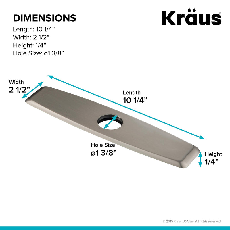 Kraus DP02SFS Deck Plate, Kitchen Faucet, Spot Free Stainless Steel Rectangular Style Kitchen Faucet Deck Plate - NewNest Australia