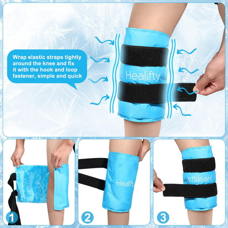 Healifty Knee Ice Pack Wrap - Ice Packs for Injuries Reusable - Ice Pack for Knee, Hot and Cold Gel Pack for Women & Men, Cold Compression Knee Wrap for Arthritis, Meniscus Tear and ACL Blue for Knee - NewNest Australia