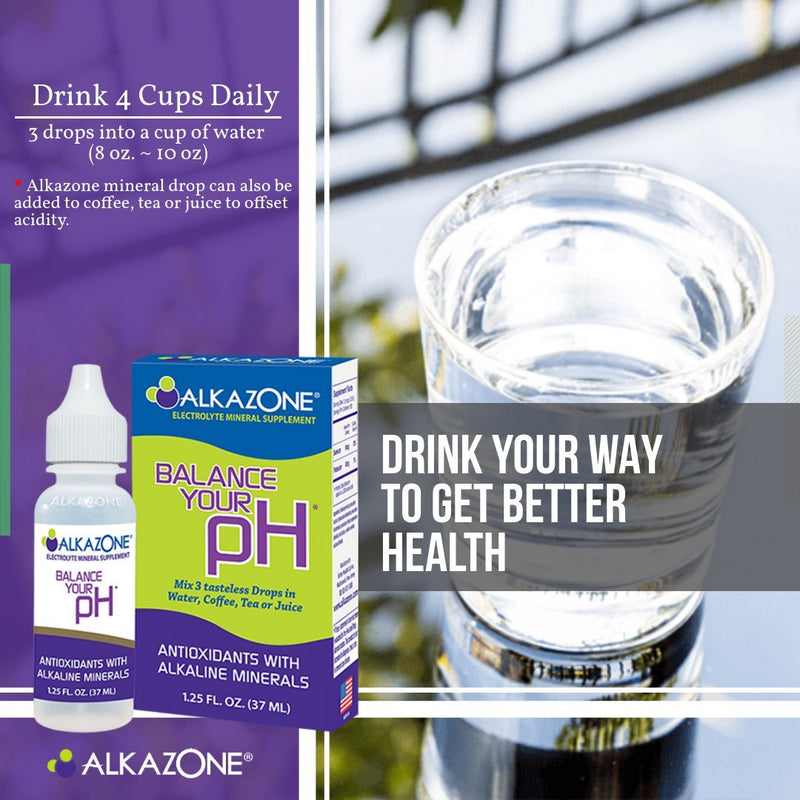 Alkazone Balance Your pH, Antioxidants Alkaline Mineral Drops, Single 1.25 Oz Pack, Portable, Yields 10 Gallons of alkaline, antioxidant Water, Unflavored, pH Balance, Hydration - NewNest Australia