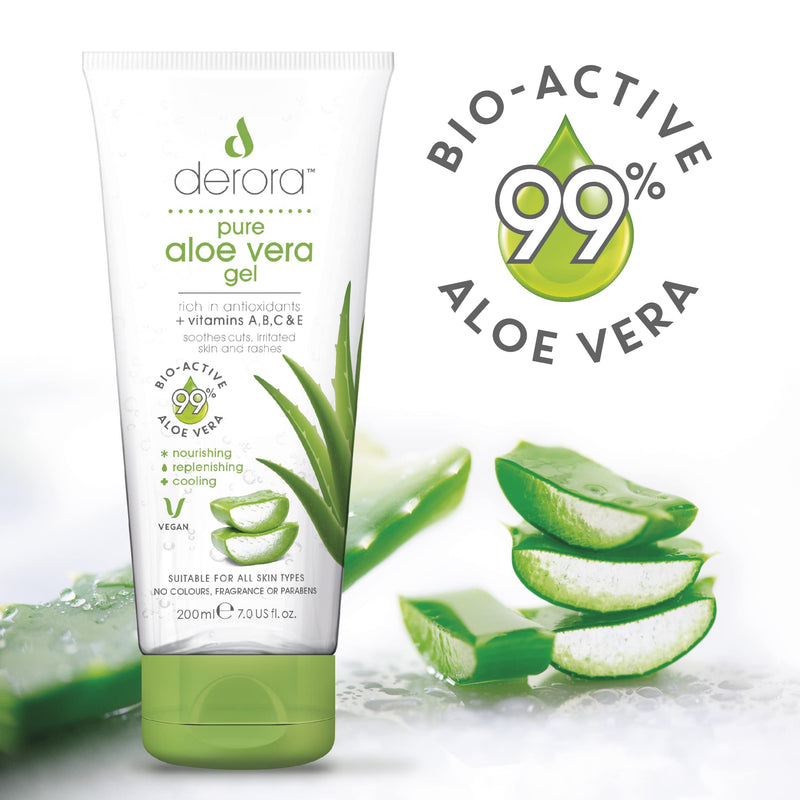 Derora Aloe Vera Gel, Contains 100% Pure And Natural Bioactive Aloe Ingredients For Healing, Soothing And Hydrating Skin, Face, Cruelty Free & Vegan, 200 Ml (Pack Of 1) - NewNest Australia