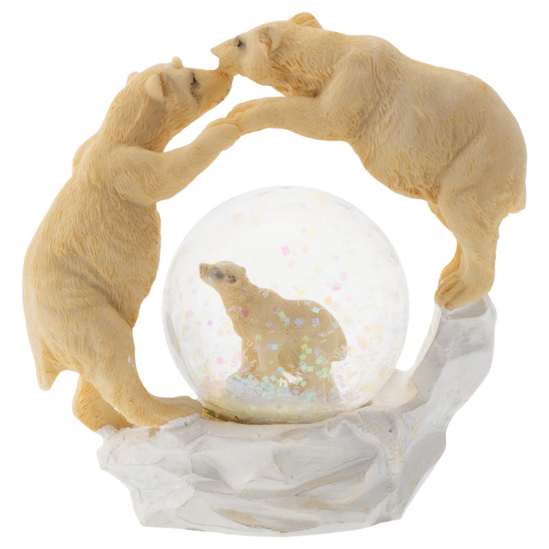 NewNest Australia - Elanze Designs White Polar Bear Family Figurine 45MM Glitter Water Globe Decoration 