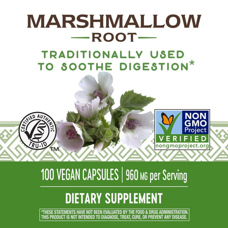 Nature's Way Premium Herbal Marshmallow Root, 960 mg per serving, 100 Capsules (Packaging May Vary) - NewNest Australia
