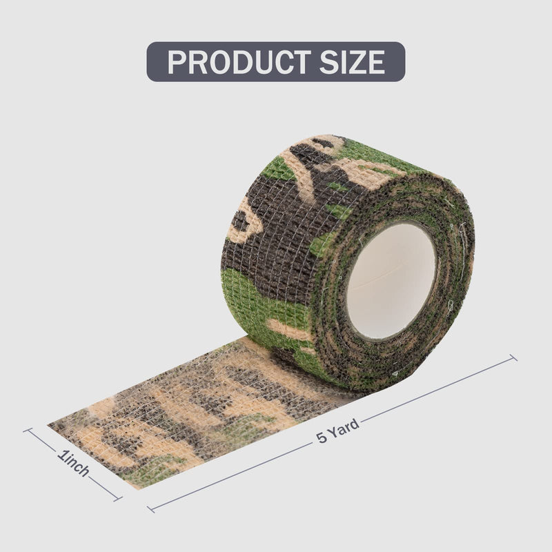 EZ Tattoo Grip Tape - Pack of 24 (2.5cm x 4.5m) Self-Adhesive Bandage for Wrist Swelling and Ankle Sprain, Disposable Roll Tattoo Grip Tube Tape for Tattoo Machine (Camo) Camo - NewNest Australia
