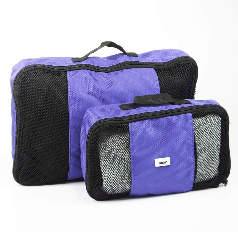 ANSIO Packing Cubes, Travel Luggage Organiser Set, Travel Cubes, Compression Bag Suitcase, Value Set for Travel and Home Storage, Small, Medium, Large, XL - (6 Piece Set) - Purple - NewNest Australia